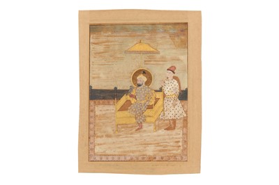 Lot 76 - A SERIES OF SIX PORTRAITS OF ENTHRONED MUGHAL EMPERORS