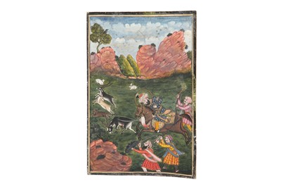 Lot 78 - THREE MUGHAL-REVIVAL HUNTING SCENES FOR THE EXPORT MARKET