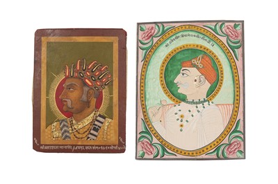 Lot 91 - TWO PROFILE PORTRAITS OF INDIAN RULERS