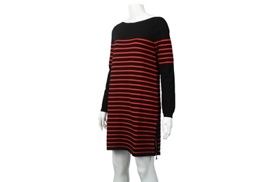 Lot 419 - Louis Vuitton Black and Red Striped Dress - Size M