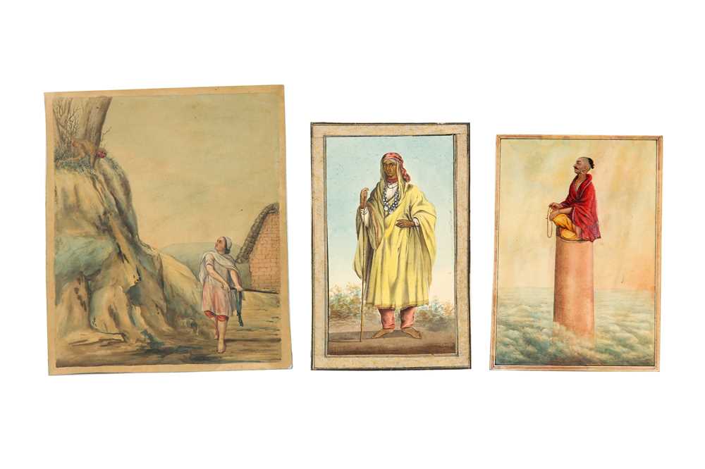 Lot 94 - THREE WATERCOLOURS OF INDIAN SUBJECTS