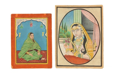 Lot 98 - TWO PORTRAITS OF INDIAN COURTLY LADIES