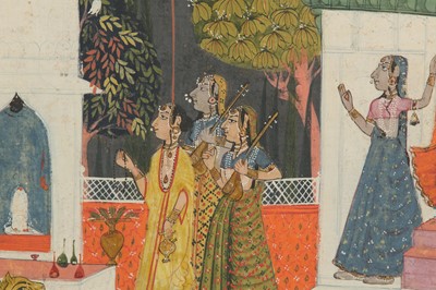 Lot 104 - TWO ILLUSTRATIONS TO A RAGAMALA SERIES: THE SARANG AND BHAIRAVI RAGINI