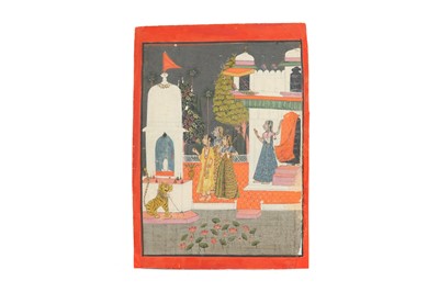 Lot 104 - TWO ILLUSTRATIONS TO A RAGAMALA SERIES: THE SARANG AND BHAIRAVI RAGINI