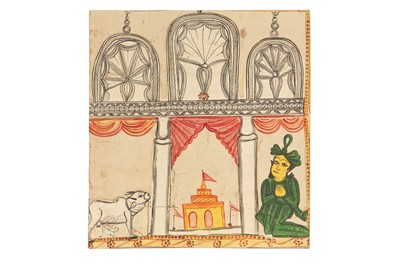 Lot 121 - SIX KALIGHAT ILLUSTRATIONS TO A LOCAL FABLE