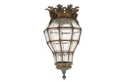 Lot 1121 - A CONTINENTAL VERSAILLES STYLE HANGING LANTERN, 20TH CENTURY
