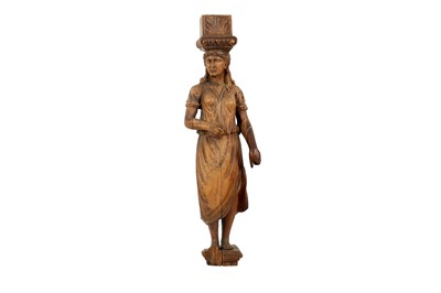 Lot 548 - A CONTINENTAL CARVED OAK CARYATID, PROBABLY GERMAN, LATE 19TH/EARLY 20TH CENTURY