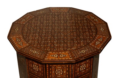 Lot 47 - A SYRIAN HARDWOOD, MOTHER OF PEARL AND MARQUETRY INLAID OCCASIONAL TABLE, EARLY 20TH CENTURY