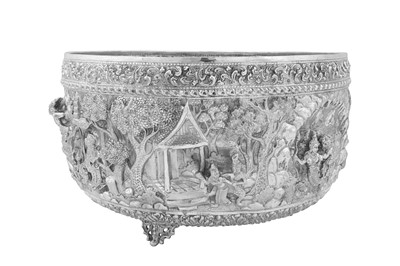 Lot 221 - A monumental mid-20th century Thai silver bowl or wine cooler, Chiang Mai circa 1950