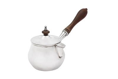 Lot 169 - A mid-19th century Indian colonial silver milk pan, Calcutta circa 1850 by Hamilton and Co
