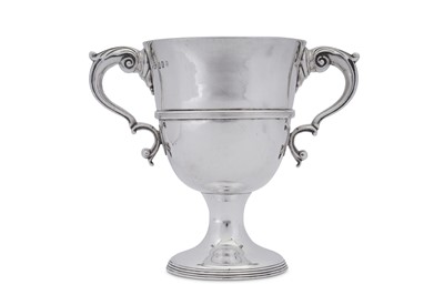 Lot 524 - A George III Irish sterling silver twin handled cup, Dublin 1797 by George West