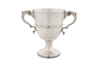 Lot 371 - A George III Irish sterling silver twin handled cup, Dublin 1797 by George West