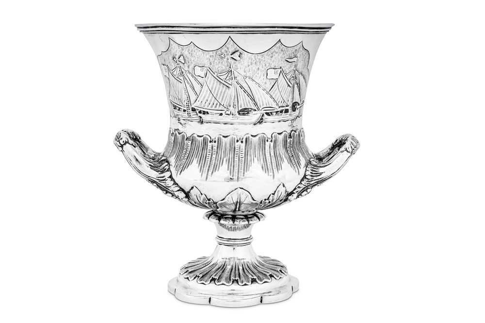 Lot 486 - Yachting interest – A William IV sterling silver trophy goblet, London 1834 by Richard Pearce & George Burrows