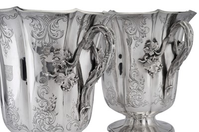 Lot 484 - A pair of early Victorian sterling silver wine coolers, London 1844 by Benjamin Smith