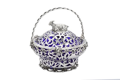 Lot 482 - A Victorian sterling silver swing handled butter dish, London 1845 by George and Charles Thomas Fox