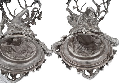 Lot 485 - A fine pair of Victorian sterling silver sculptural comports or tazza, London 1848 by John Samuel Hunt