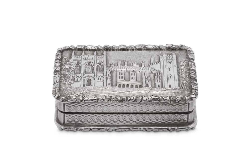 Lot 11 - A William IV sterling silver 'castle top' vinaigrette, Birmingham 1835 by Taylor and Perry