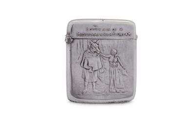 Lot 64 - Theatrical Interest - An Edwardian sterling silver vesta case, London 1905 by Goldsmiths and Silversmiths Co