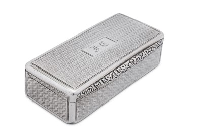 Lot 4 - A George IV sterling silver snuff box, Birmingham 1824 by John Lawrence and Co