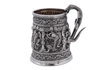 Lot 209 - A late 19th / early 20th century Burmese unmarked silver mug, upper Burma circa 1900