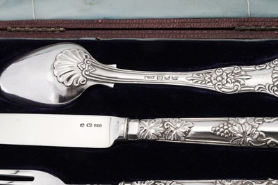 Lot 165 - A cased mid-19th century Indian Colonial silver travelling dessert set, Calcutta circa 1840 by Pittar and Co (active 1825-48)