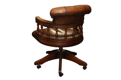 Lot 65 - A MAHOGANY CAPTAINS DESK CHAIR, LATE 20TH CENTURY