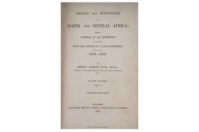 Lot 1627 - Barth (Heinrich) Travels and Discoveries in North and Central Africa, 1857-58
