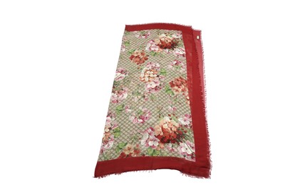 Lot 20 - Gucci Red Monogram Blooms Scarf