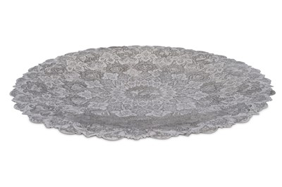 Lot 247 - A large mid-20th century Iranian (Persian) silver fruit stand, Isfahan circa 1960