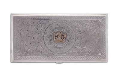 Lot 249 - Royal interest – A cased mid-20th century Iranian (Persian) silver cigarette box, Isfahan circa 1967 mark of Husain Parvaresh