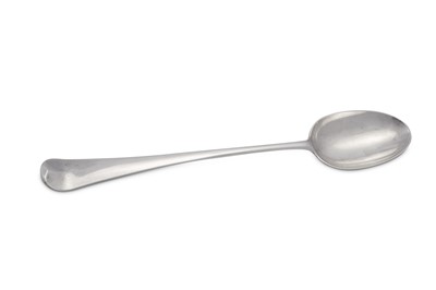 Lot 371 - A George II sterling silver hash spoon, London 1753 by William Soame (this mark reg. 20th June 1739)