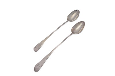 Lot 358 - A pair of George III Scottish sterling silver basting spoons, Edinburgh 1783 by James Hewitt