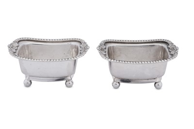 Lot 230 - A pair of early 19th century Chinese Export silver salts, Canton circa 1820, mark of Cutshing