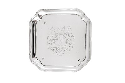 Lot 557 - A George I sterling silver coffee or teapot stand, London 1724, makers mark obliterated