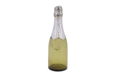 Lot 74 - A late 19th / early 20th century French 950 standard silver and glass novelty champagne bottle, Paris circa 1900 by Armand Gross (reg. 1893)