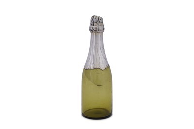 Lot 74 - A late 19th / early 20th century French 950 standard silver and glass novelty champagne bottle, Paris circa 1900 by Armand Gross (reg. 1893)