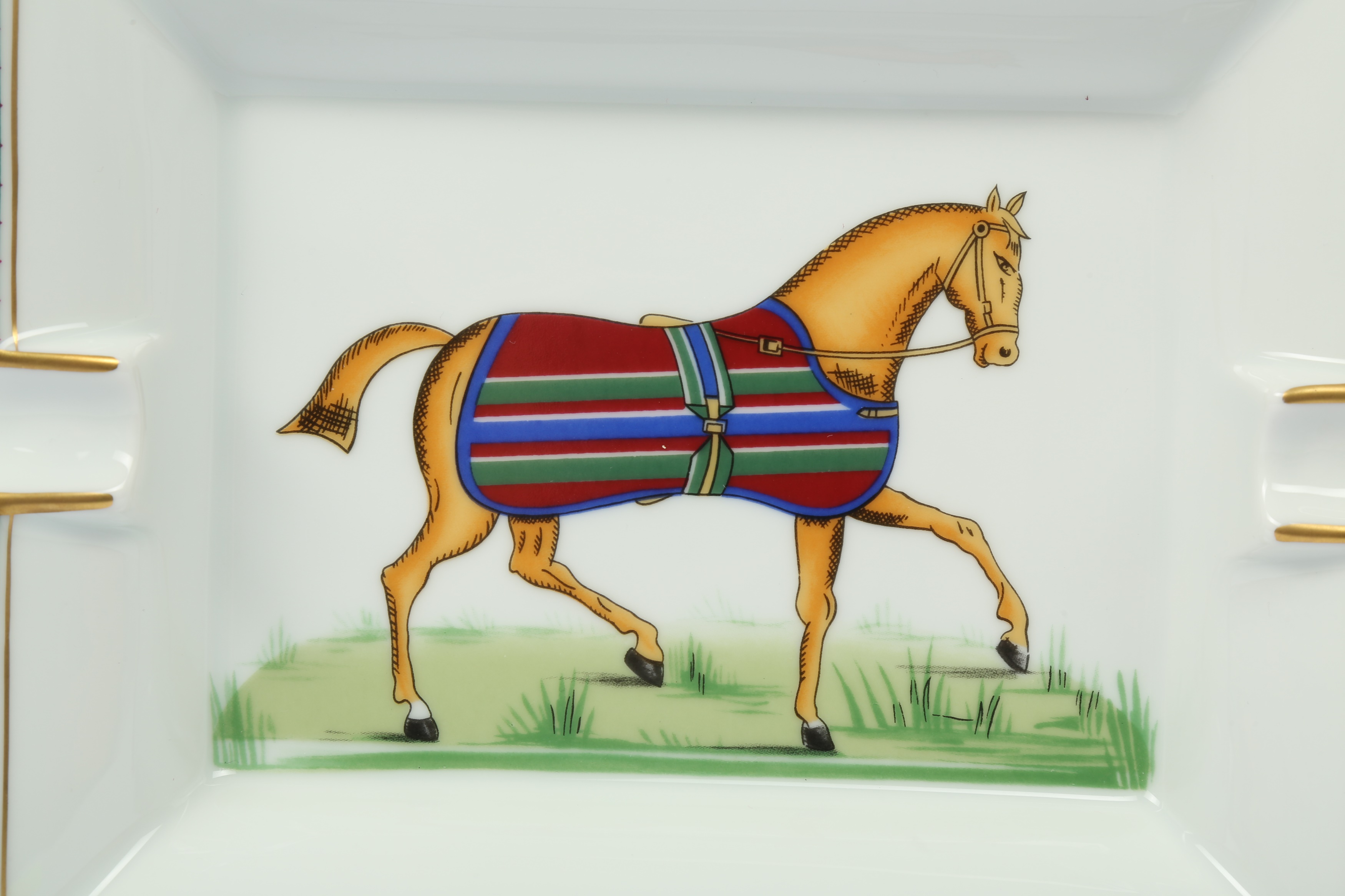 Lot 498 Hermes Equestrian Stripe Blanket Limoges