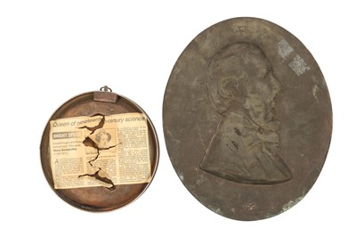 Lot 254 - TWO 19TH CENTURY BRONZE PORTRAIT PLAQUES DEPICTING MARY SOMERVILLE AND RICHARD CONGREVE