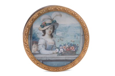 Lot 30 - A Louis XV late 18th century French gold mounted portrait miniature inset snuff box, Paris circa 1770