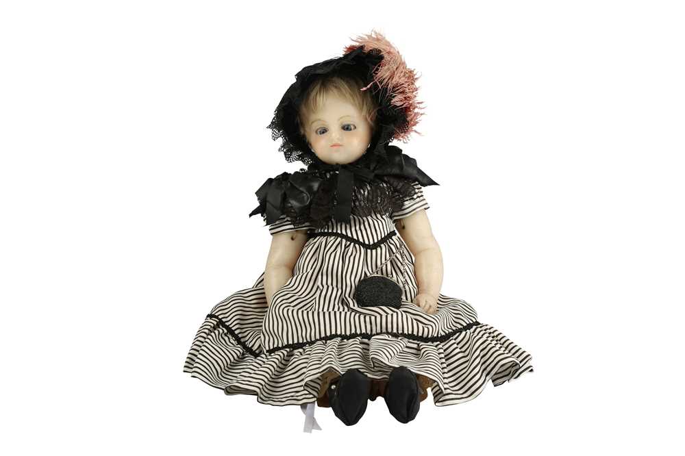 Lot 133 - DOLLS: LUCY PECK POURED WAX SHOULDER DOLL, CIRCA 1890