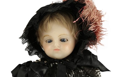 Lot 133 - DOLLS: LUCY PECK POURED WAX SHOULDER DOLL, CIRCA 1890