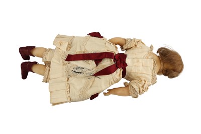 Lot 137 - DOLLS: TWO EARLY POURED WAX SHOULDER HEAD DOLLS