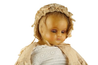 Lot 139 - DOLLS: LUCY PECK POURED WAX SHOULDER HEAD DOLL, CIRCA 1890