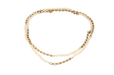 Lot 325 - Chanel Pearl and Gold Sautoir Necklace