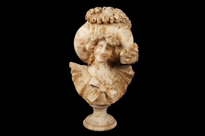 Lot 134 - A LATE 19TH CENTURY ITALIAN ALABASTER BUST OF A GIRL