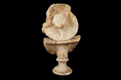Lot 115 - A LATE 19TH CENTURY ITALIAN ALABASTER BUST OF A GIRL