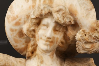 Lot 115 - A LATE 19TH CENTURY ITALIAN ALABASTER BUST OF A GIRL