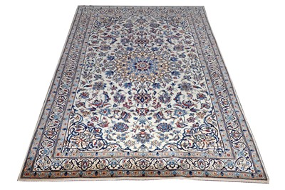 Lot 78 - A VERY FINE PART SILK NAIN RUG, CENTRAL PERSIA