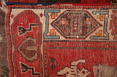 Lot 32 - A QASHQAI PICTORIAL RUG, SOUTH-WEST PERSIA