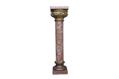 Lot 140 - A SET OF FOUR LATE 19TH / EARLY 20TH CENTURY MARBLE AND ORMOLU COLUMNS